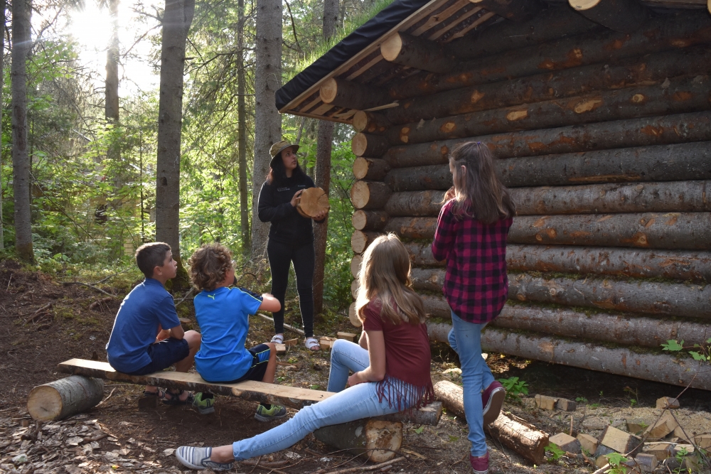 acitvite de découverte sur les méthodes de construction traditionnelle en bois rond